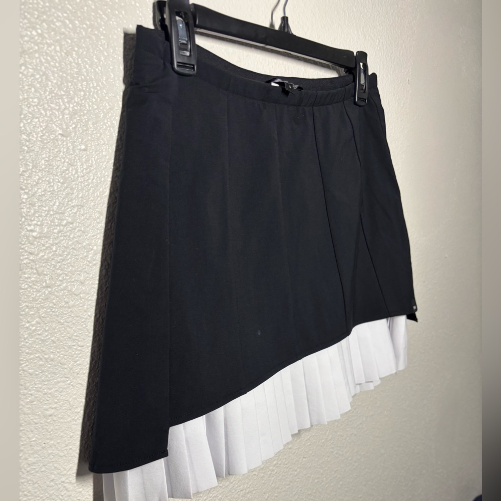 PXG Black and White Asymmetrical A-Line Mini Skirt